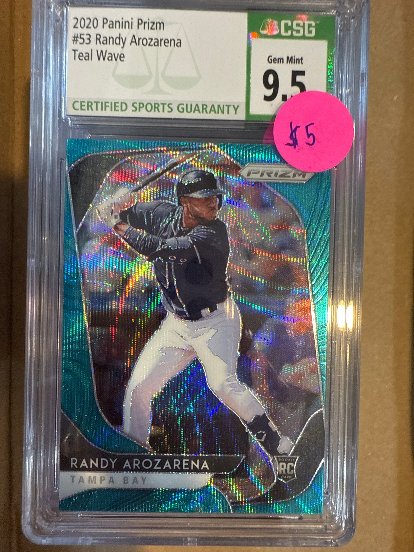 2020 Panini Prizm #53 Randy Arozarena Teal Wave CSG 9.5