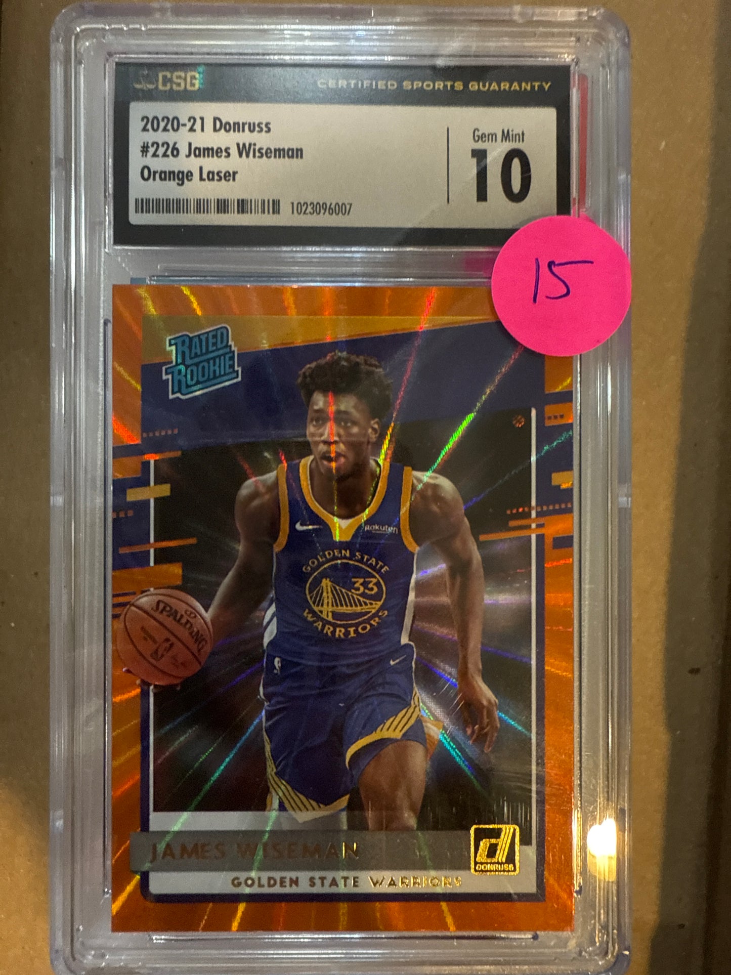2020-21 Donruss #226 James Wiseman CSG 10