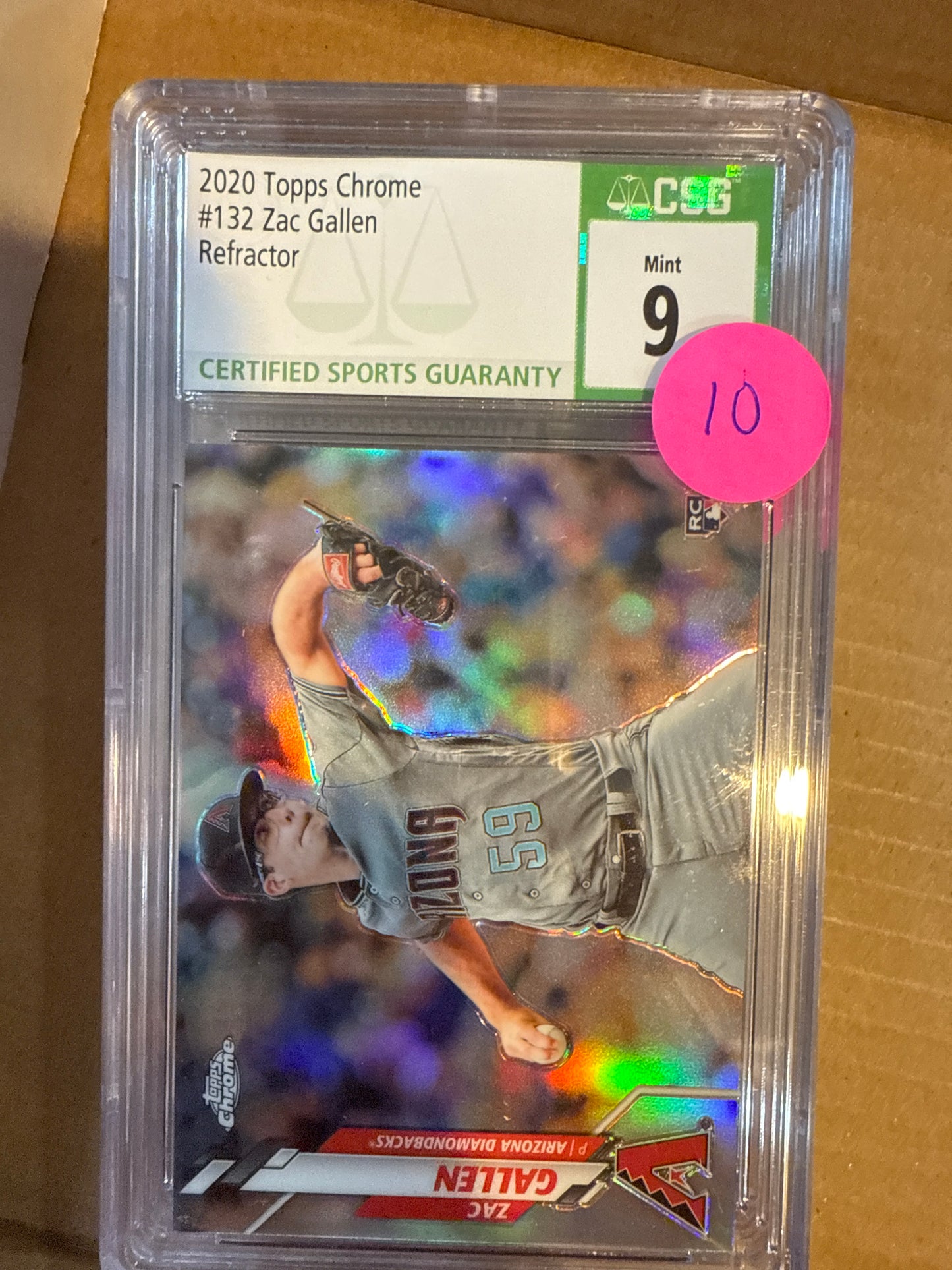 2020 Topps Chrome #132 Zac Gallen Refractor CSG 9