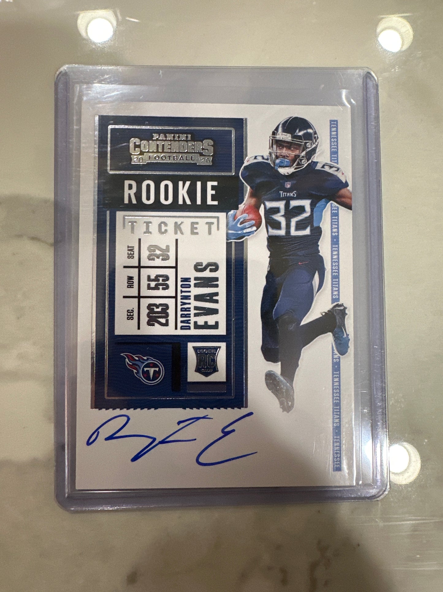 2020 Panini Contenders Darrynton Evans Auto RC Ticket TITANS