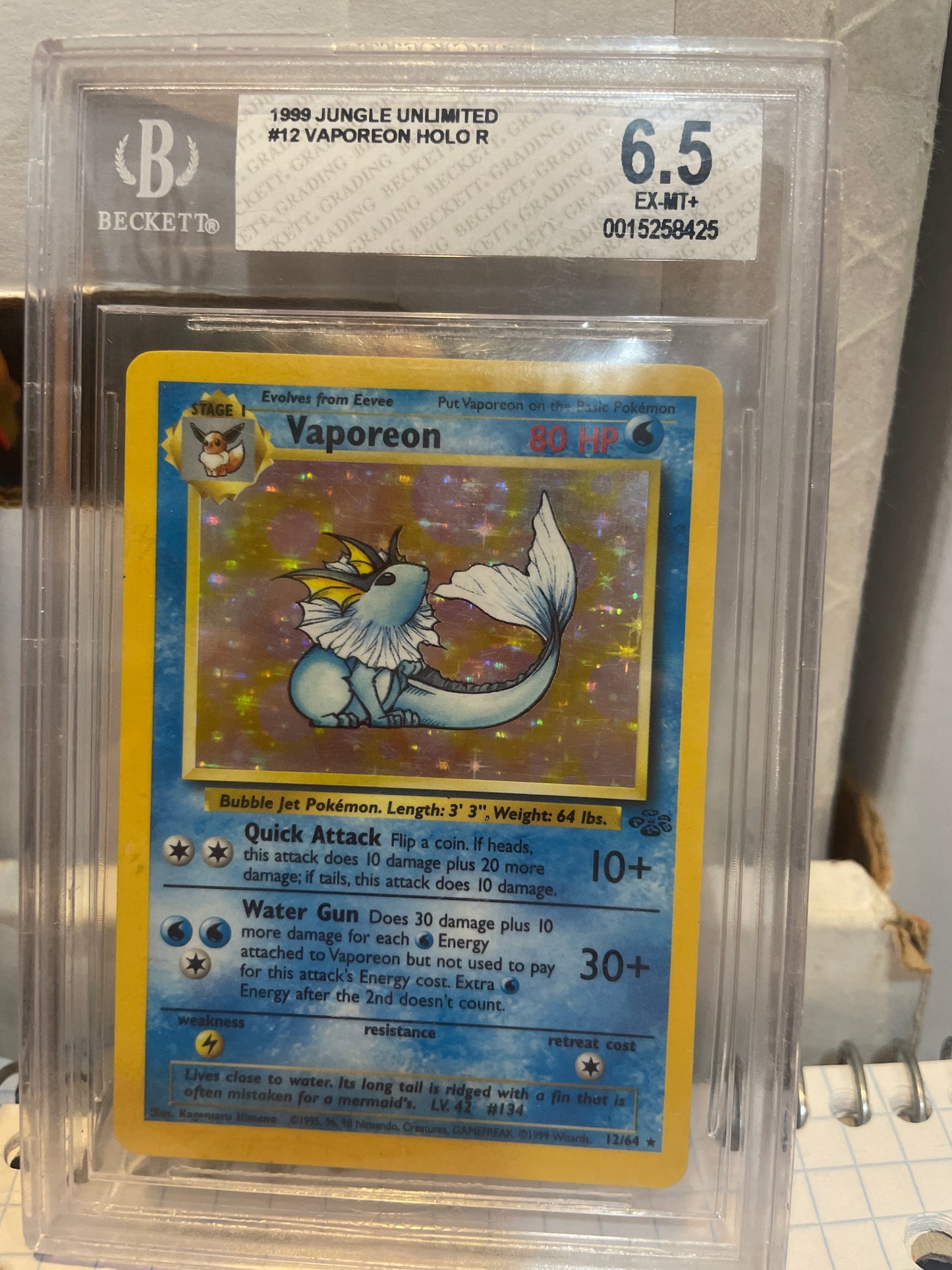 Vaporeon (1999) Beckett 6.5
