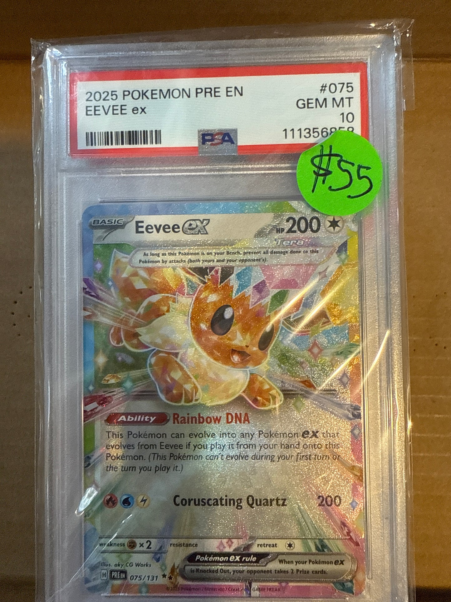 2025 POKÉMON PRE EN EEVEE ex PSA 10