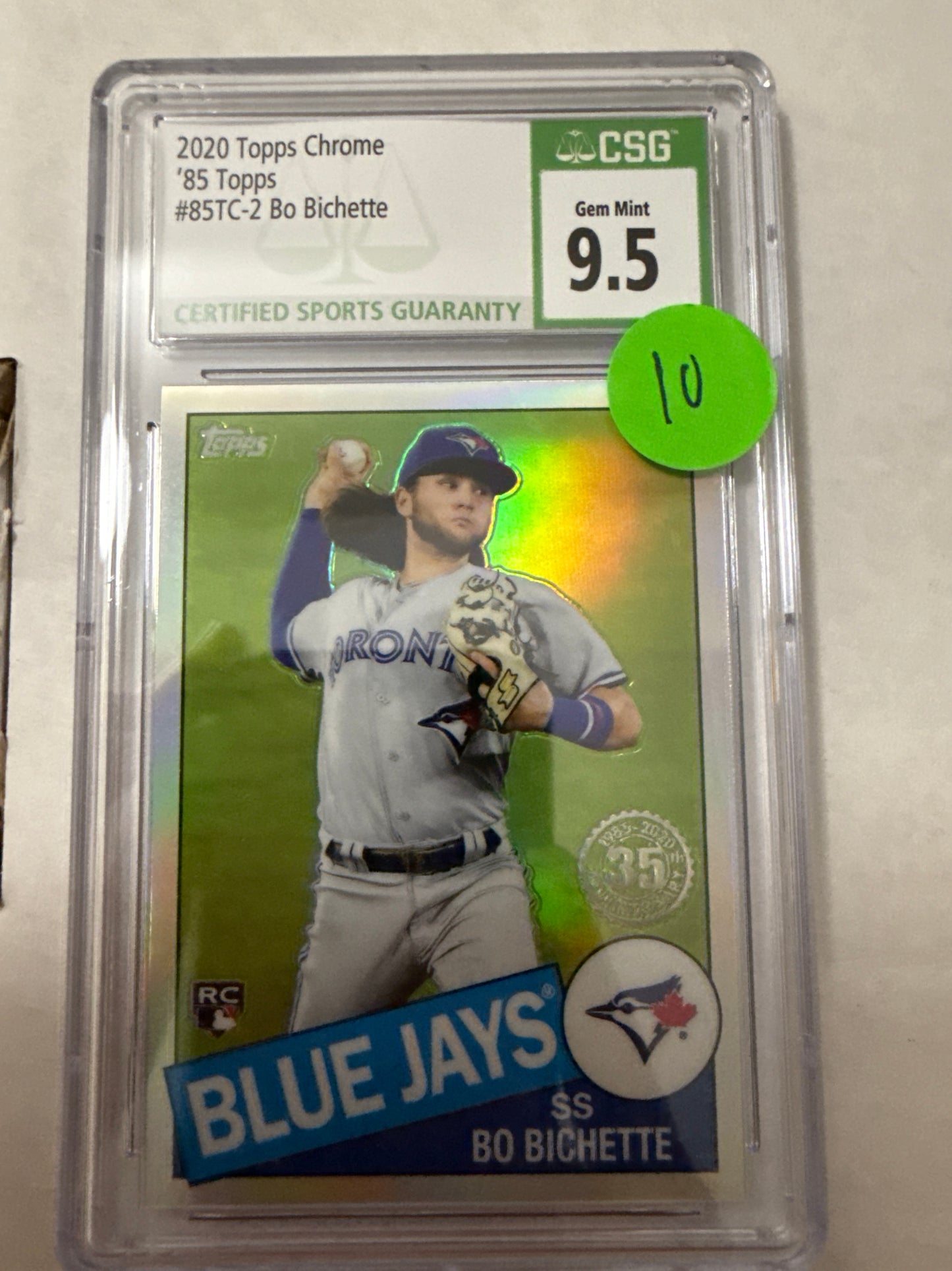 2020 Topps Chrome #85 Bo Bichette CSG 9.5
