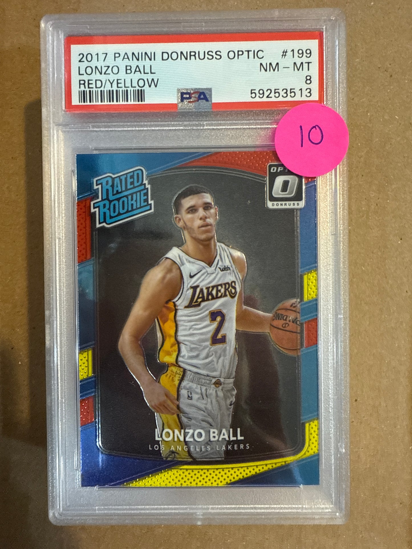 2017 Panini Donruss Optic Lonzo Ball PSA 8