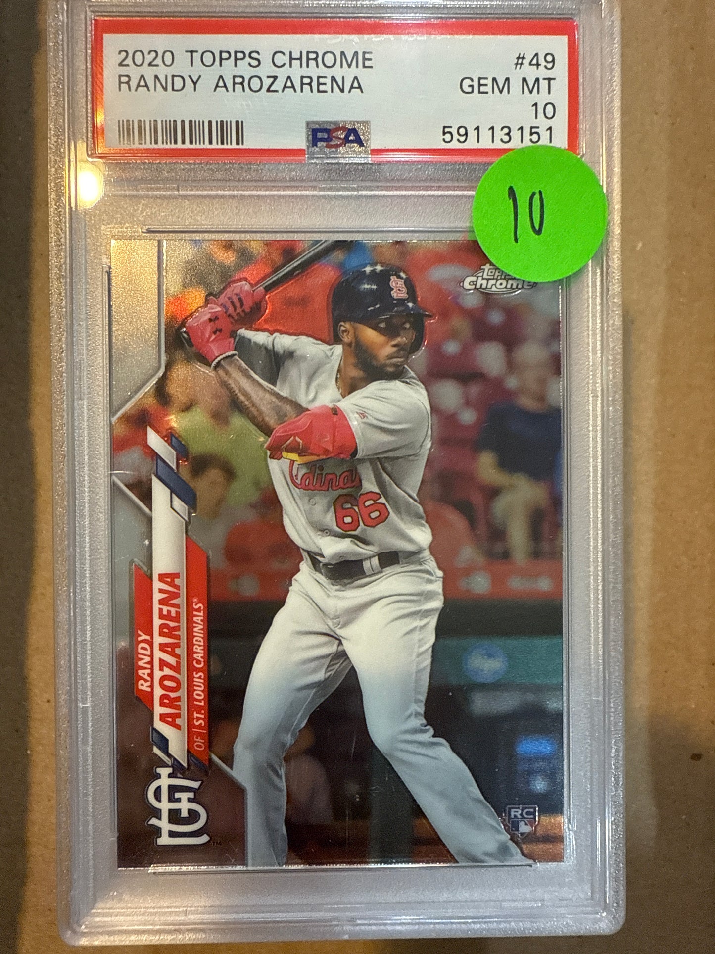 2020 Topps Chrome Randy Arozarena PSA 10