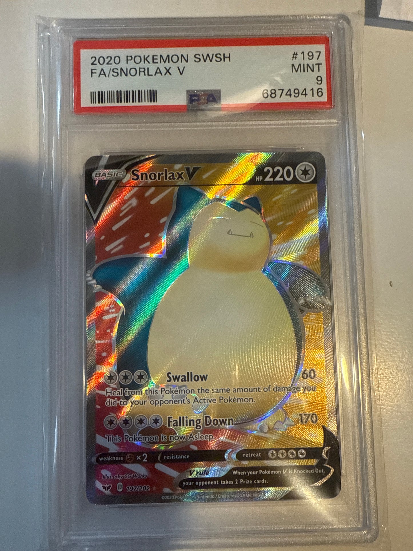 2020 Snorlax V #197 PSA 9