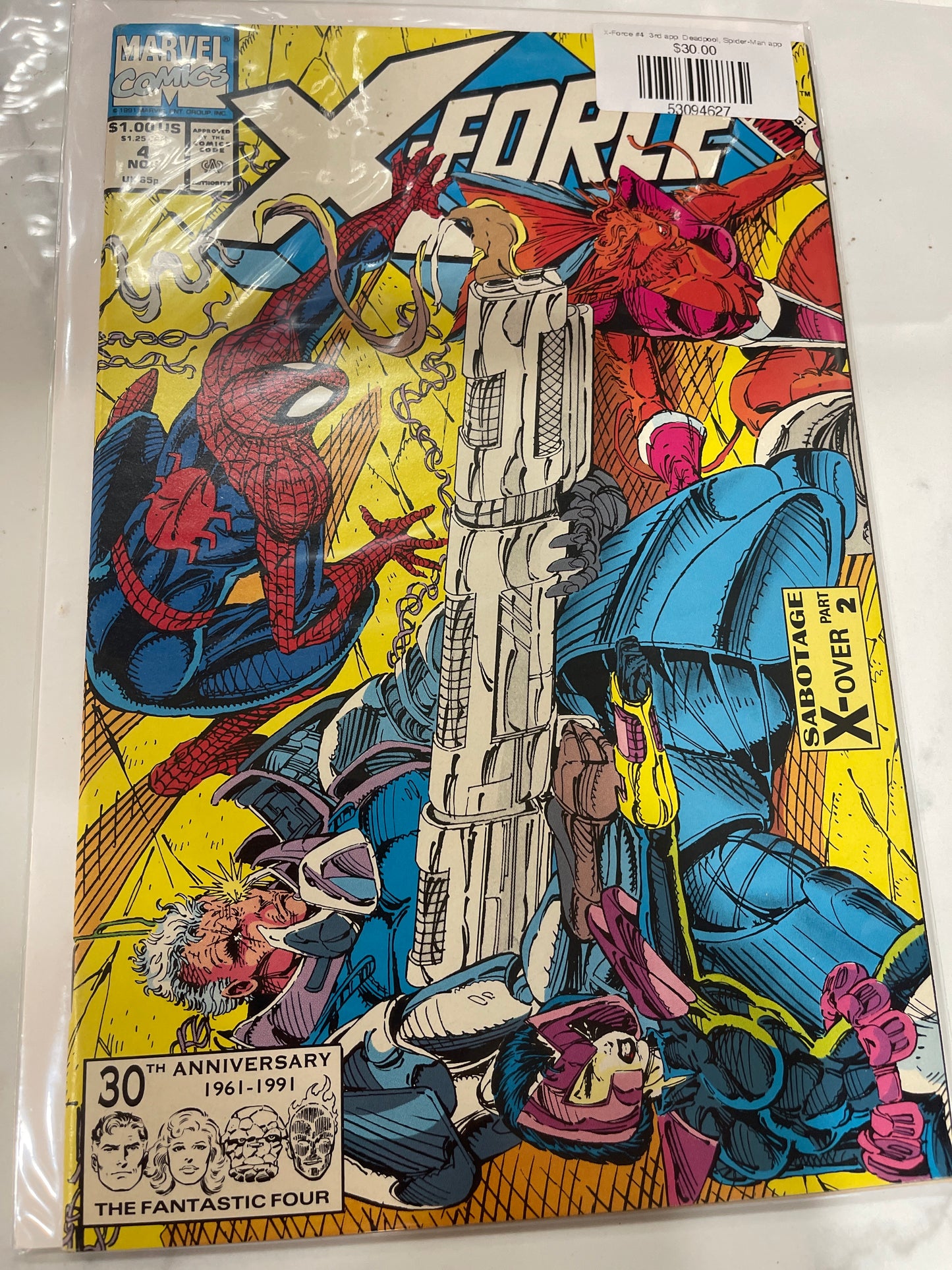 X-Force #4 3rd app. Deadpool, Spider-Man app
