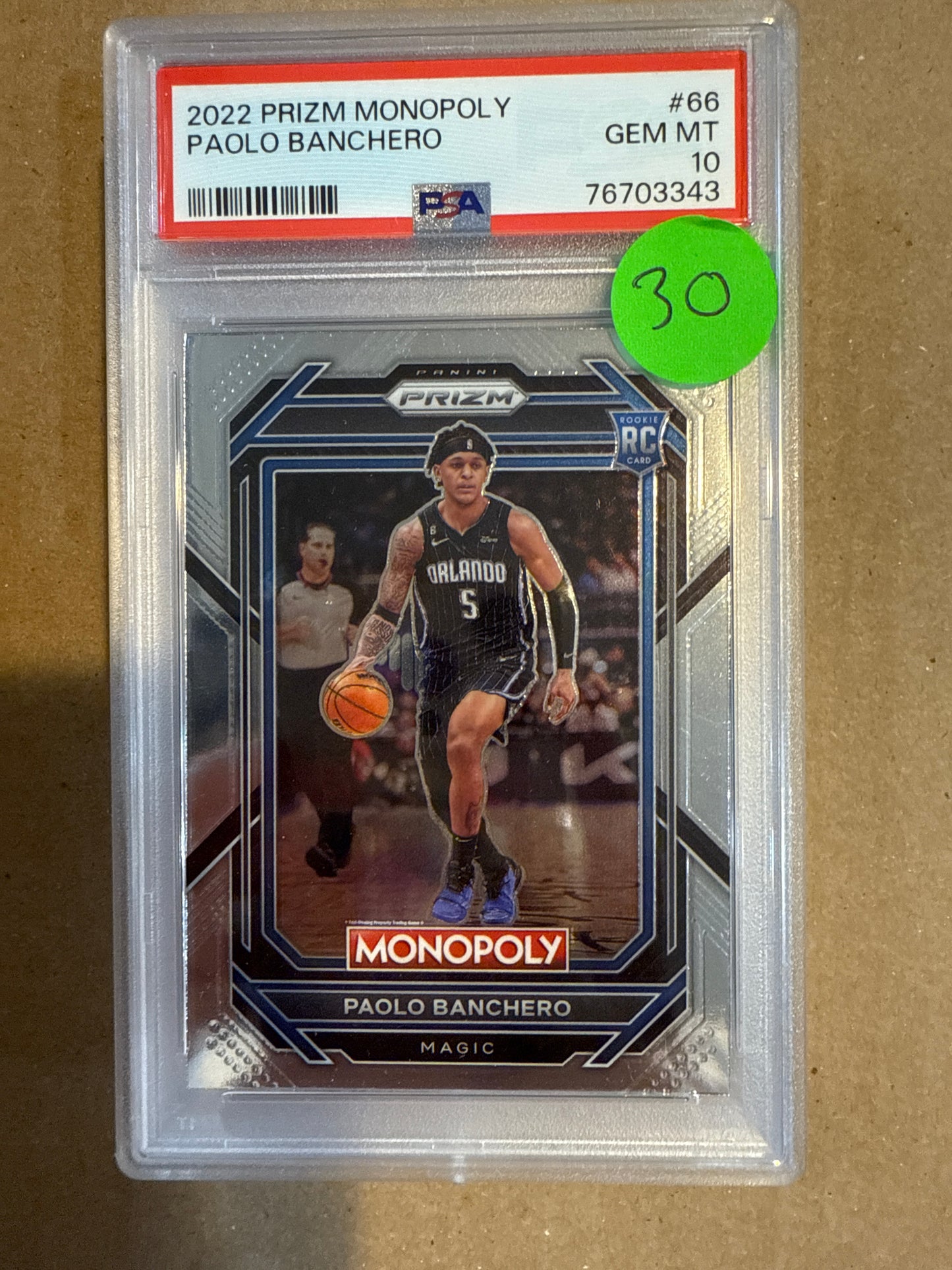 2022 Prizm Monopoly Paolo Banchero PSA 10