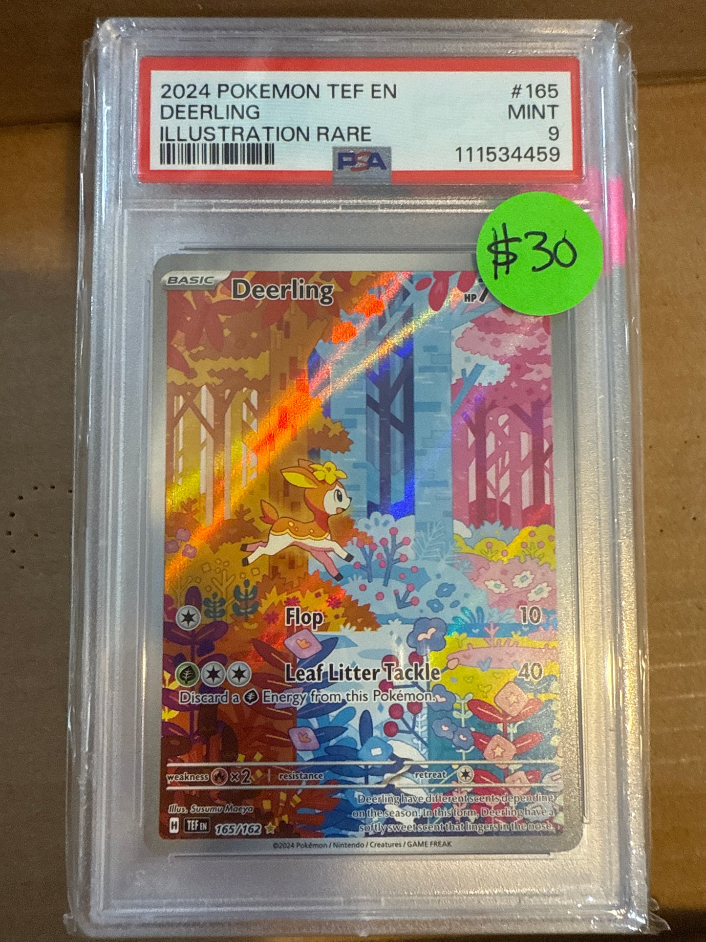 2024 POKÉMON TEF EN DEERLING ILLUSTRATION RARE PSA 9
