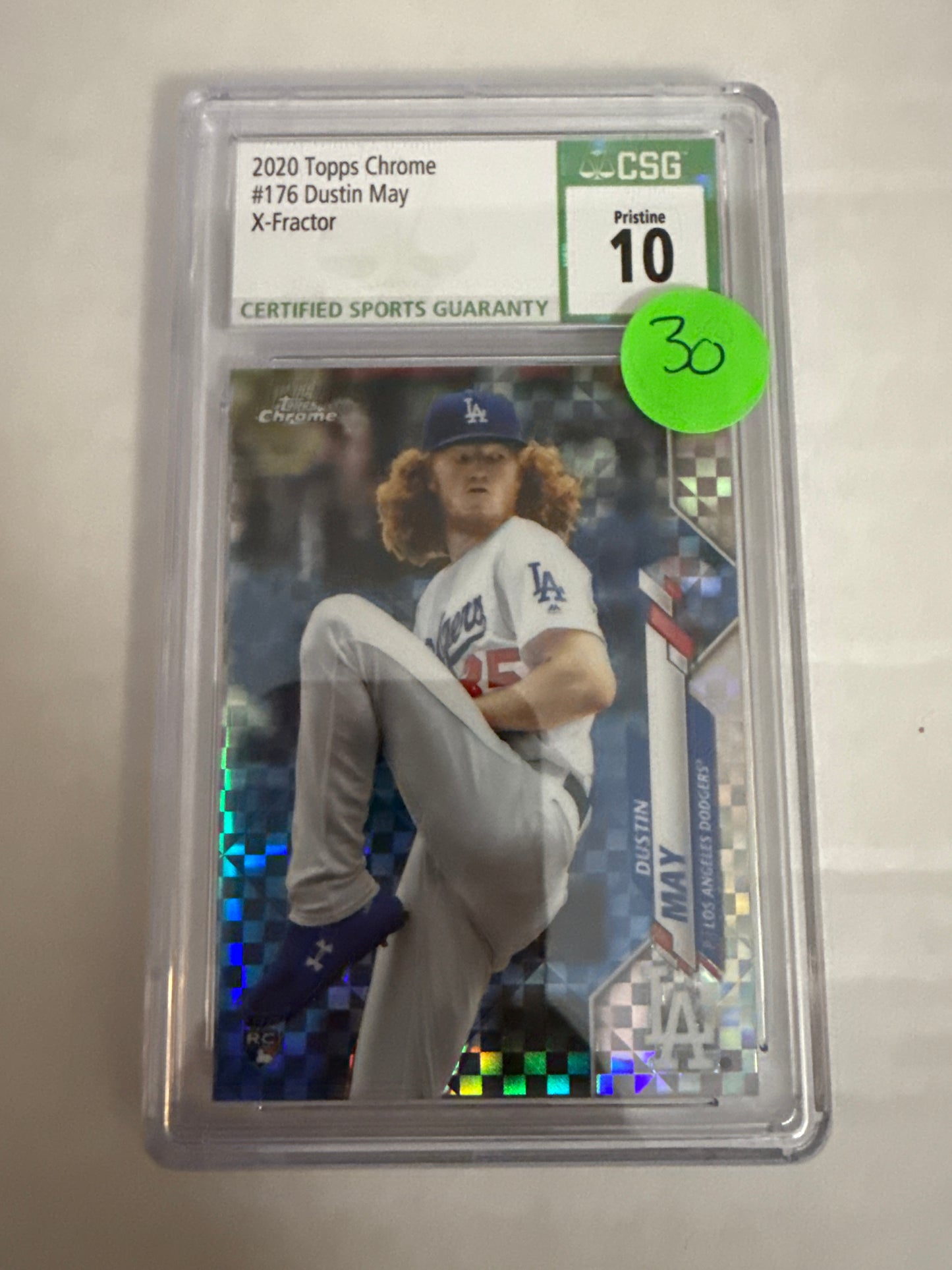 2020 Topps Chrome X-Factor Dustin May CSG 10