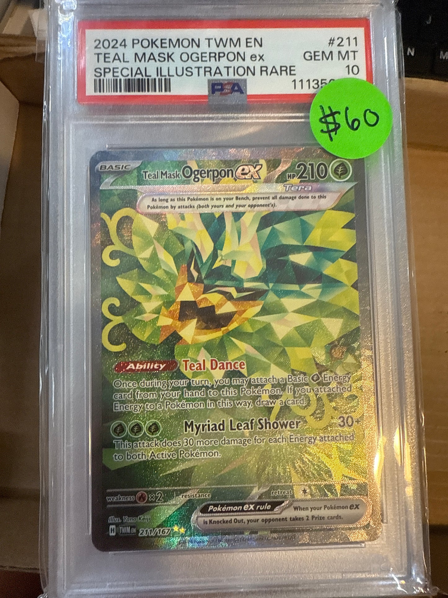 2024 POKÉMON TWM EN TEAL MASK OGERPON ex SPECIAL ILLUSTRATION RARE PSA 10