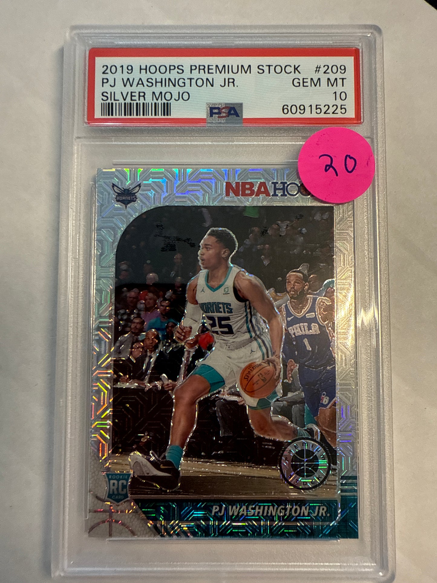 2019 Hoops Premium Stock PJ Washington JR Silver Mojo PSA 10