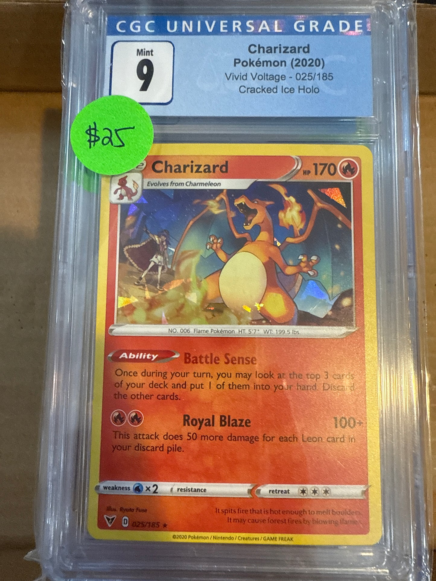 Charizard 2020 025/185 Cracked Ice Holo CGC 9