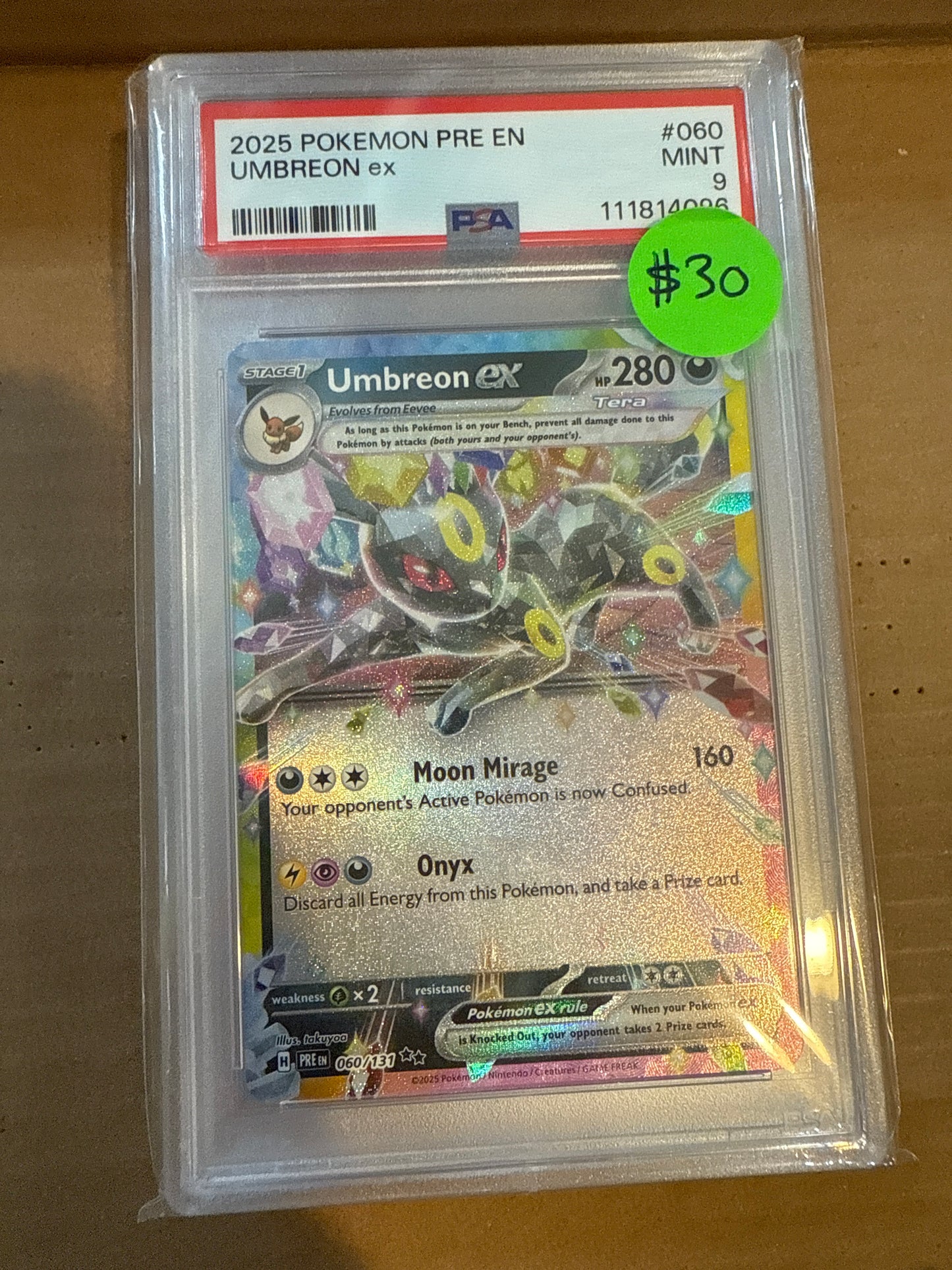 2025 POKÉMON PRE EN UMBREON ex PSA 9