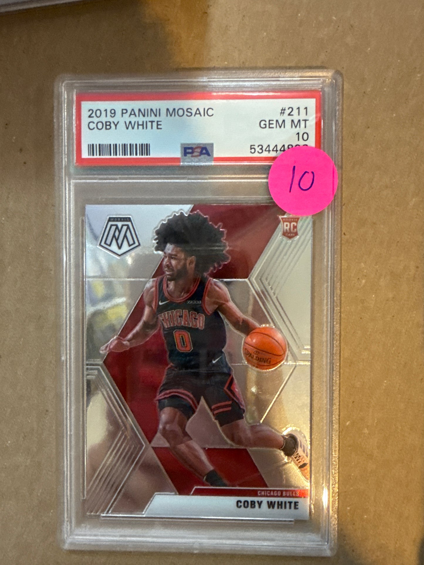 2019 Panini Mosaic Coby White PSA 10