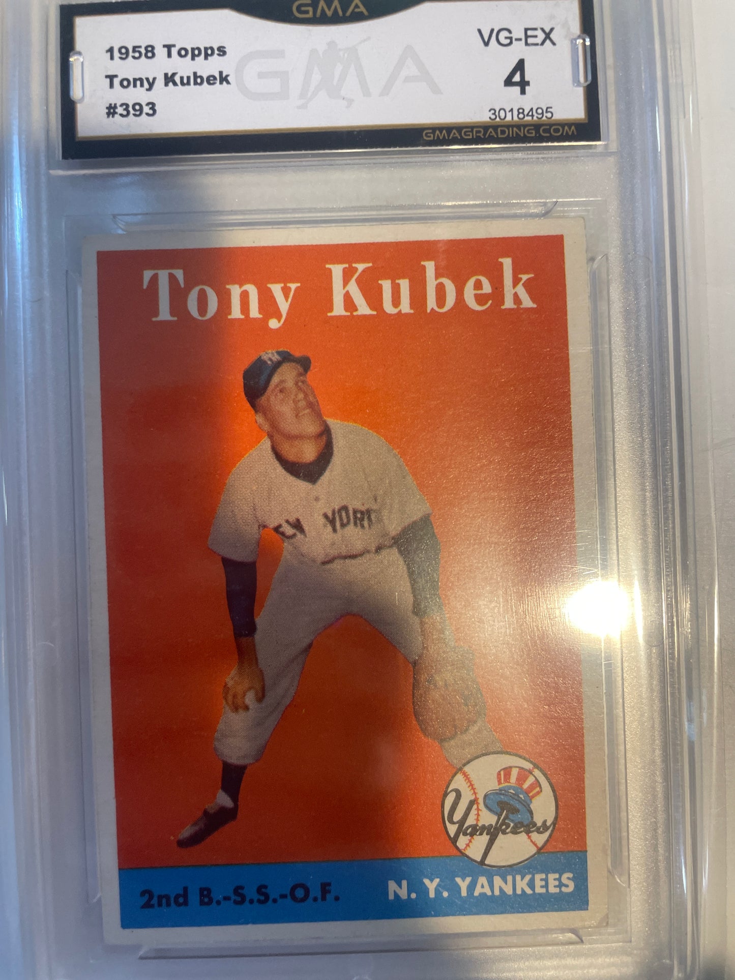 1958 Topps Tony Kubek #393 GMA 4