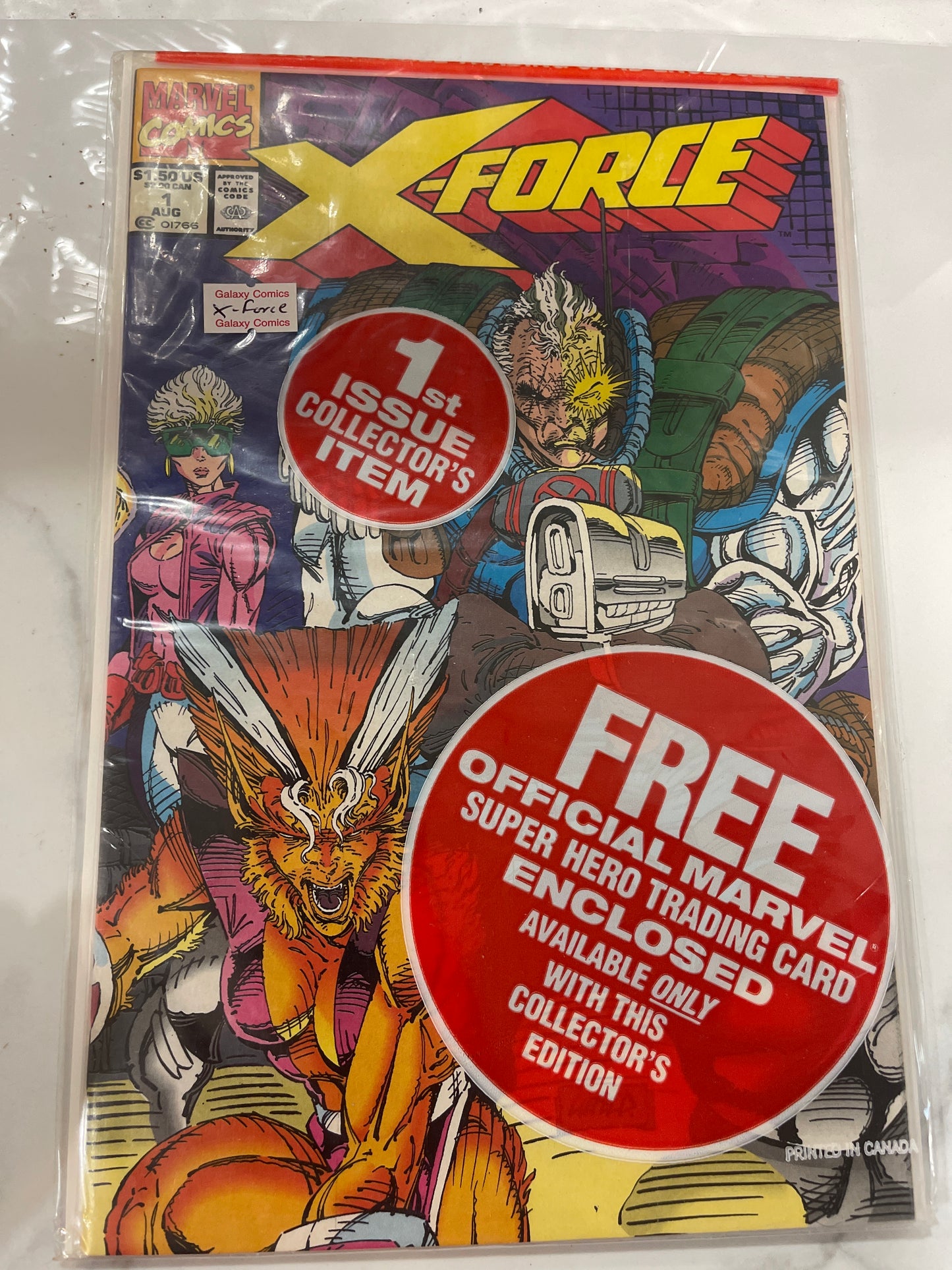 X-Force #1 still has bag (open) and trading cards