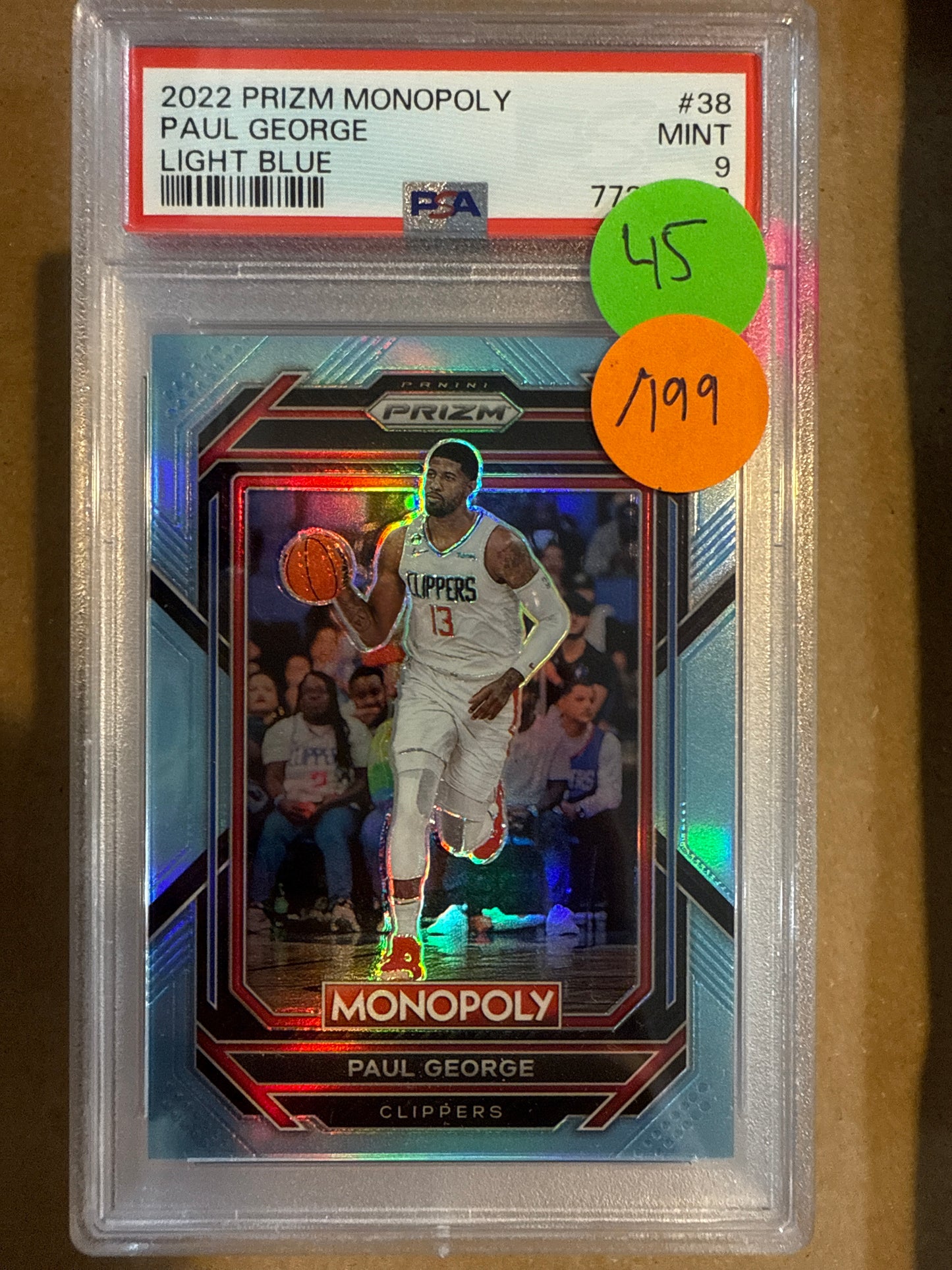 2022 Prizm Monopoly Paul George PSA 9