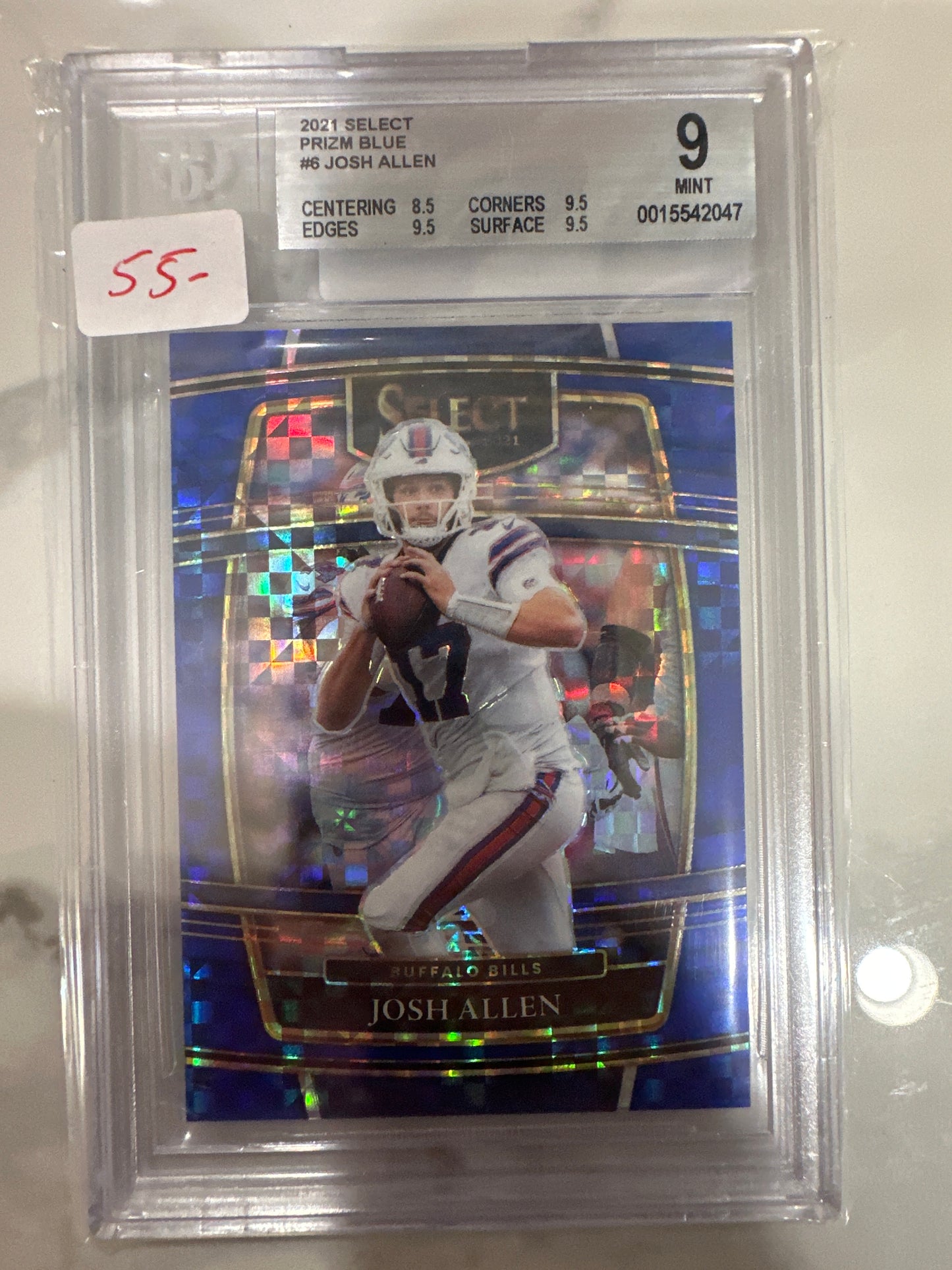 2021 Select Prizm Blue Josh /199 BGS 9