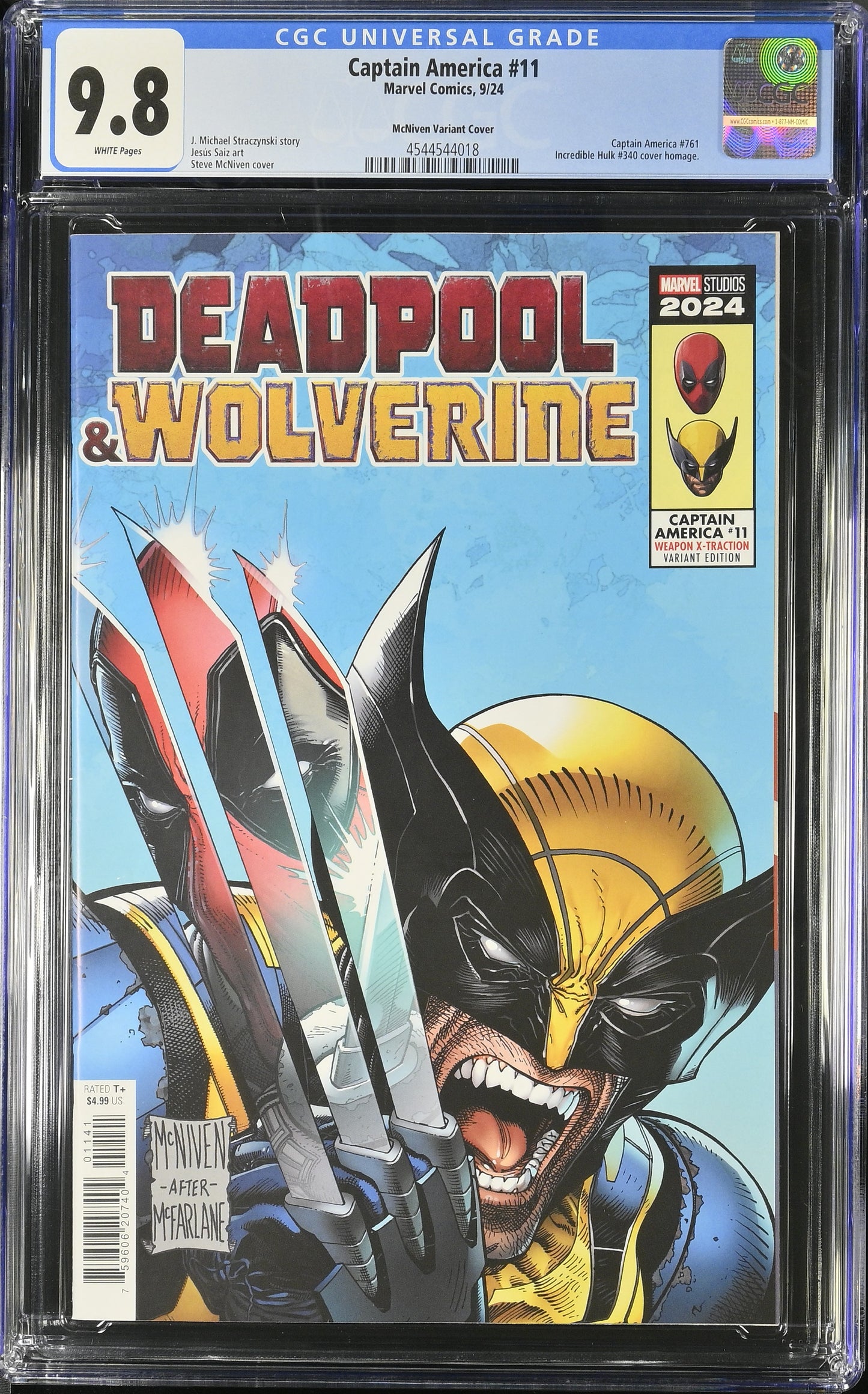 Captain America #11 CGC 9.8 McNiven cover