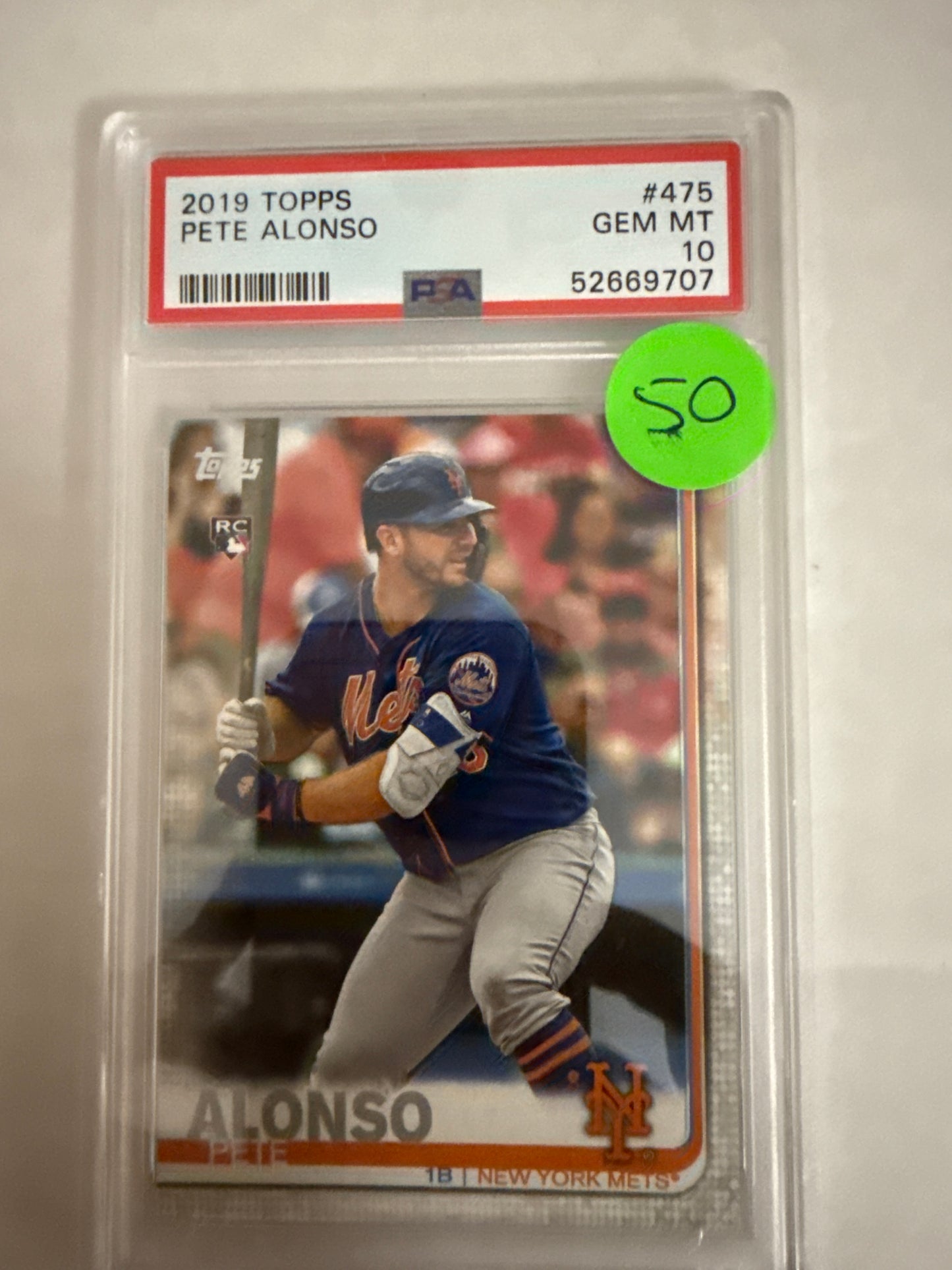 2019 Topps Pete Alonso PSA 10