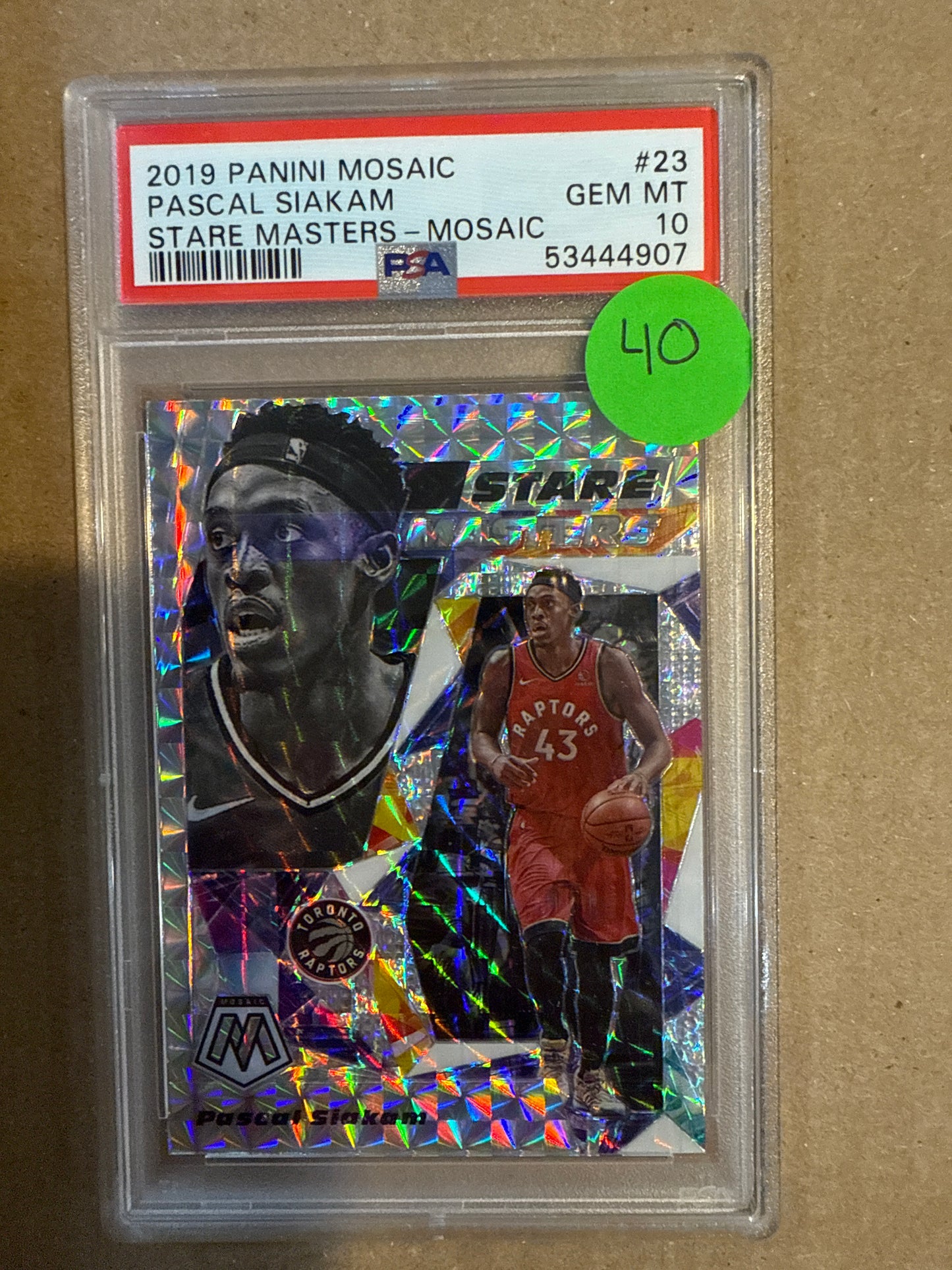 2019 Panini Mosaic Pascal Siakam Stare Masters- Mosaic PSA 10