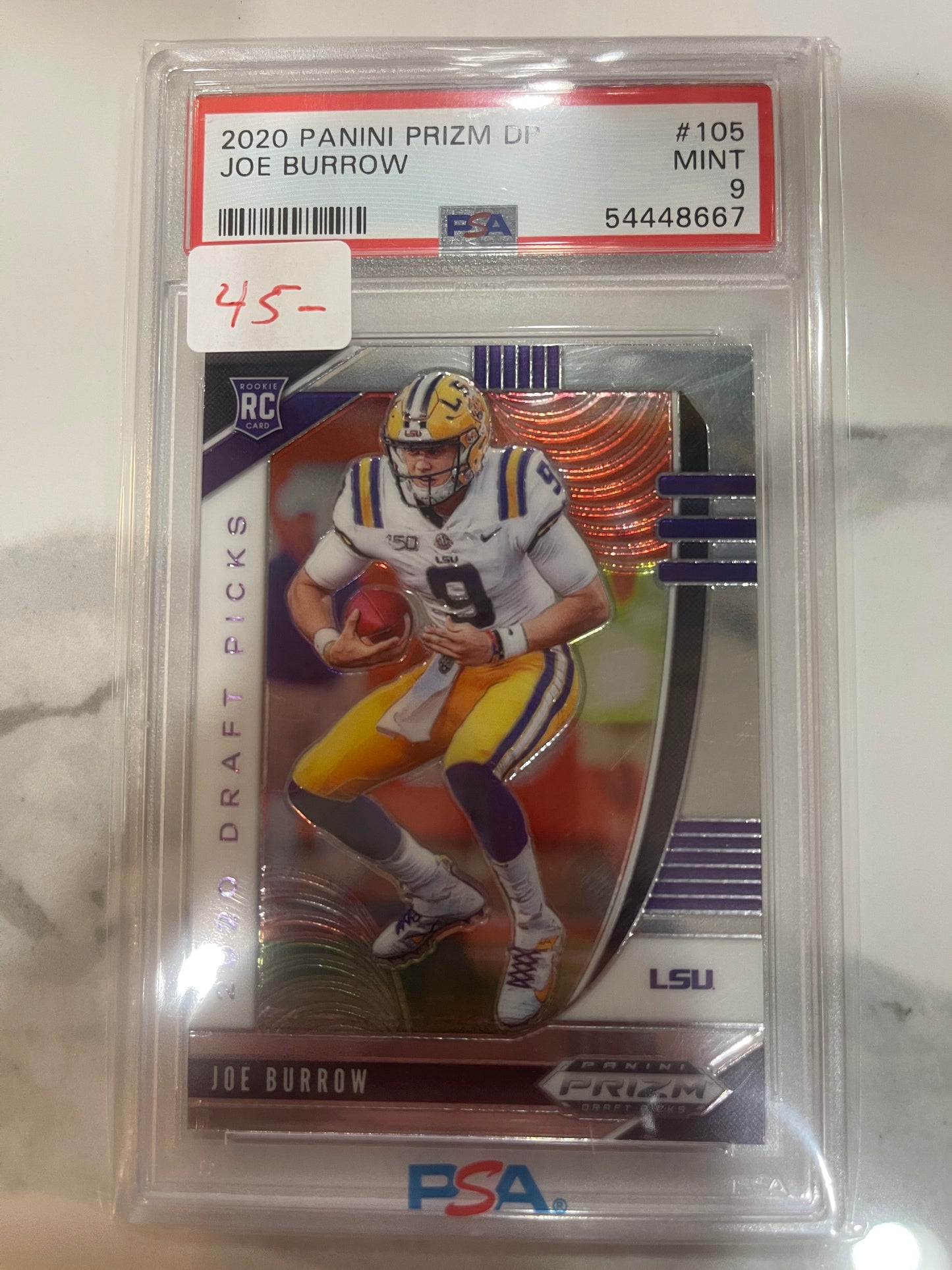 2020 Panini Prizm DP Joe Burrow RC PSA 9