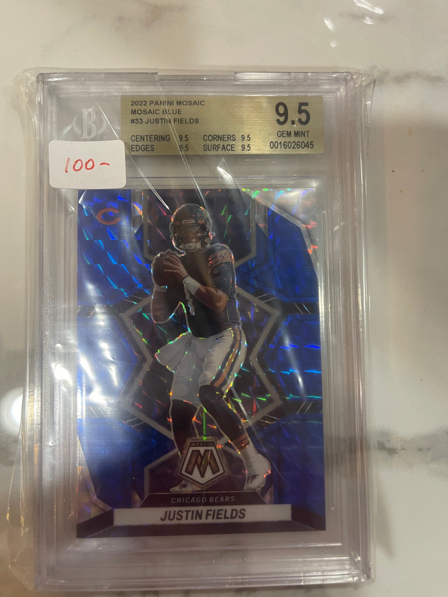 2022 Mosaic Blue Justin Fields / 99 Color Match BGS 9.5