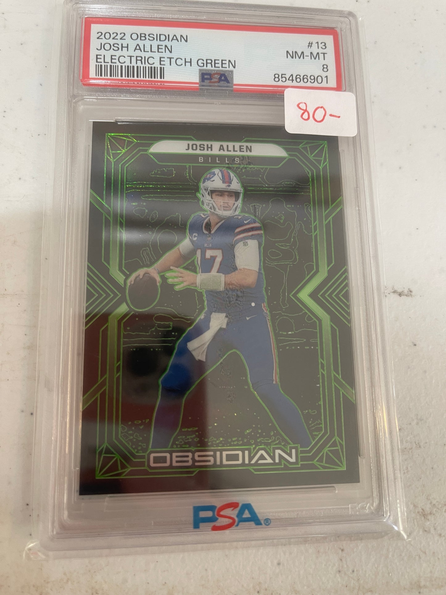 2022 Obsidian Etch Green Josh Allen 8.0
