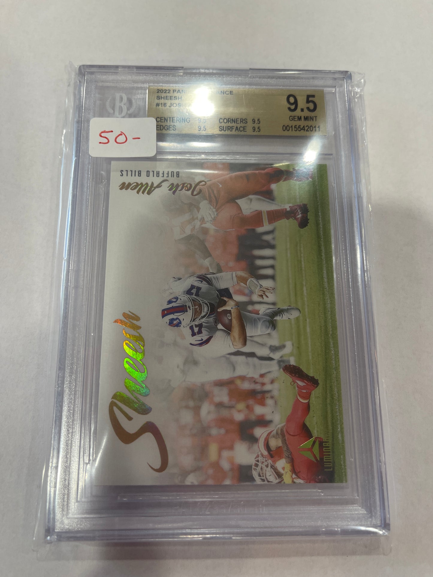 2022 Panini Luminance Sheesh Josh Allen 9.5