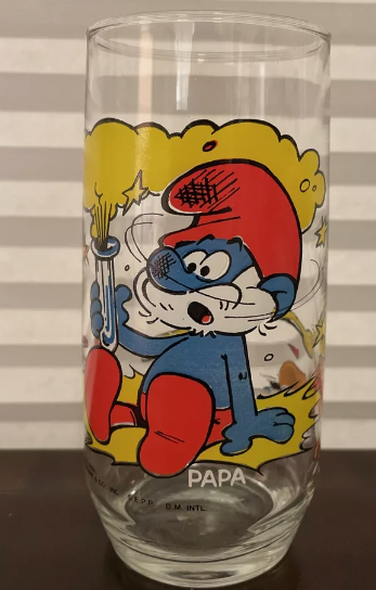 Peyo Papa Smurf Drinking Glass 1982