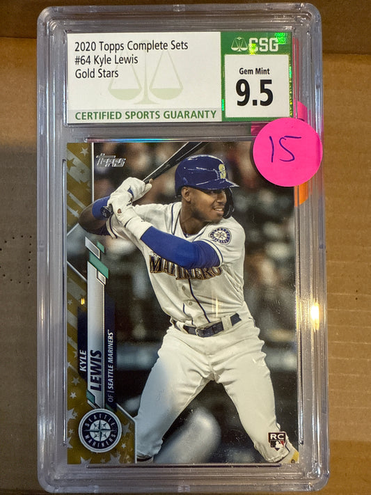 2020 Topps Complete Sets #64 Kyle Lewis Gold Stars CSG 9.5