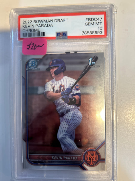 2022 Bowman Draft Chrome PSA 10 Kevin Parada