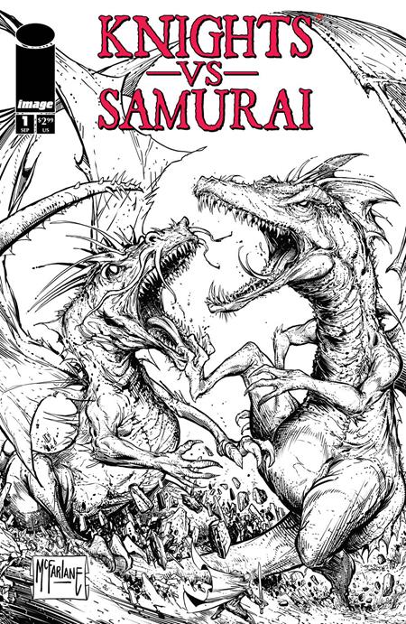 KNIGHTS VS SAMURAI #1 CVR C TODD MCFARLANE B&W