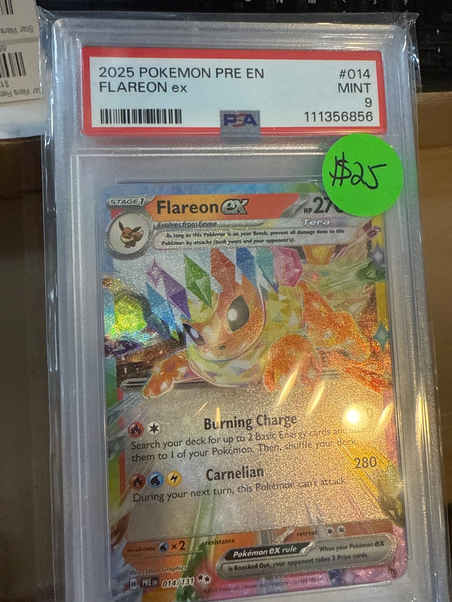 2025 POKÉMON PRE EN FLAREON ex PSA 9