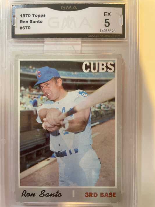 1970 Topps Ron Santo #670 GMA 5