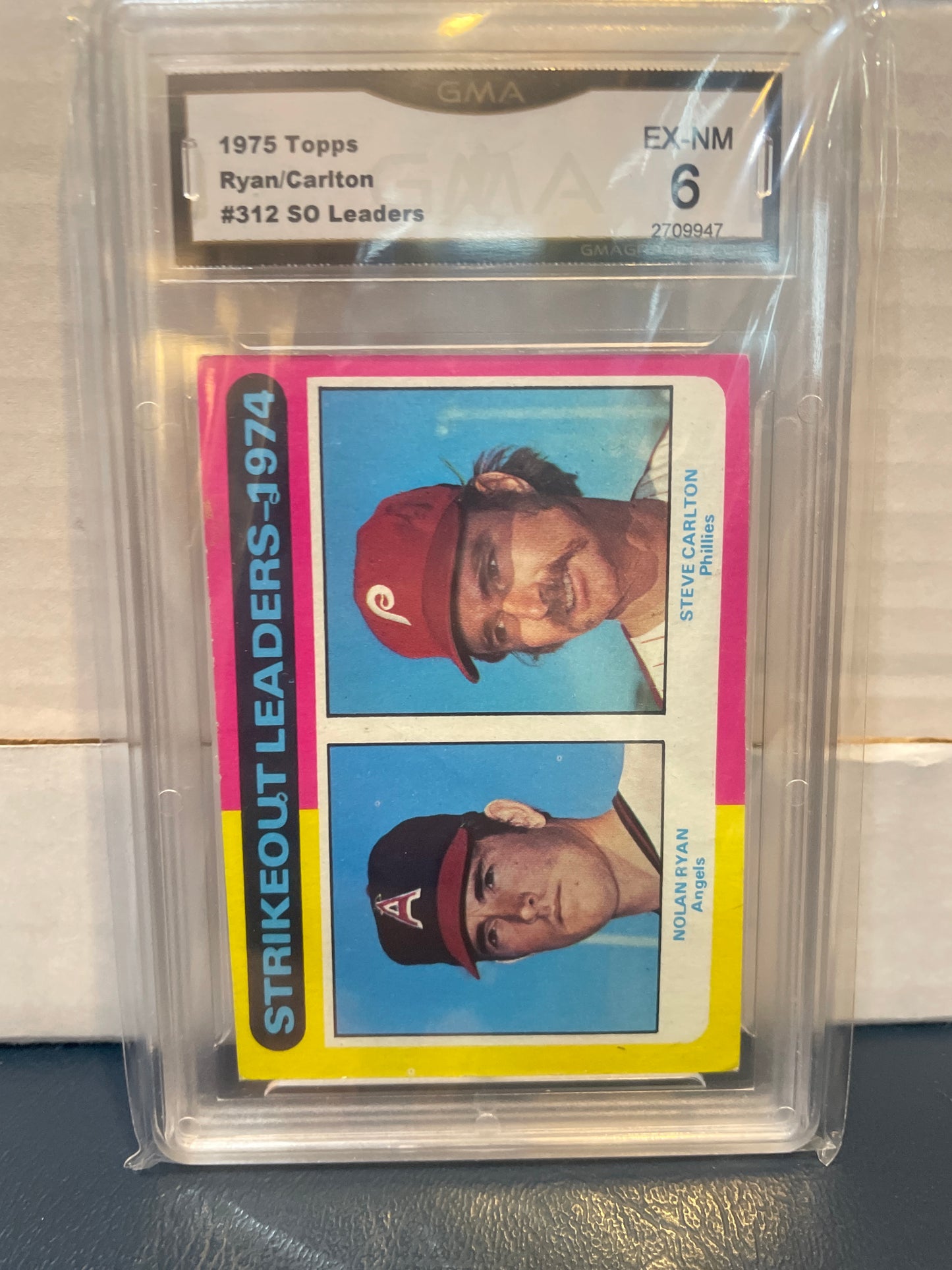 1975 Topps Ryan/ Carlton #312 SO Leaders GMA 6