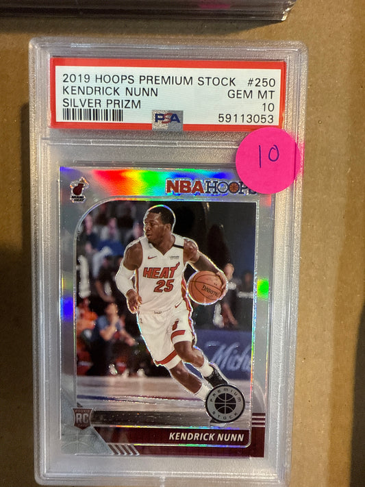 2019 Hoops Premium Stock Kendrick Nunn PSA 10