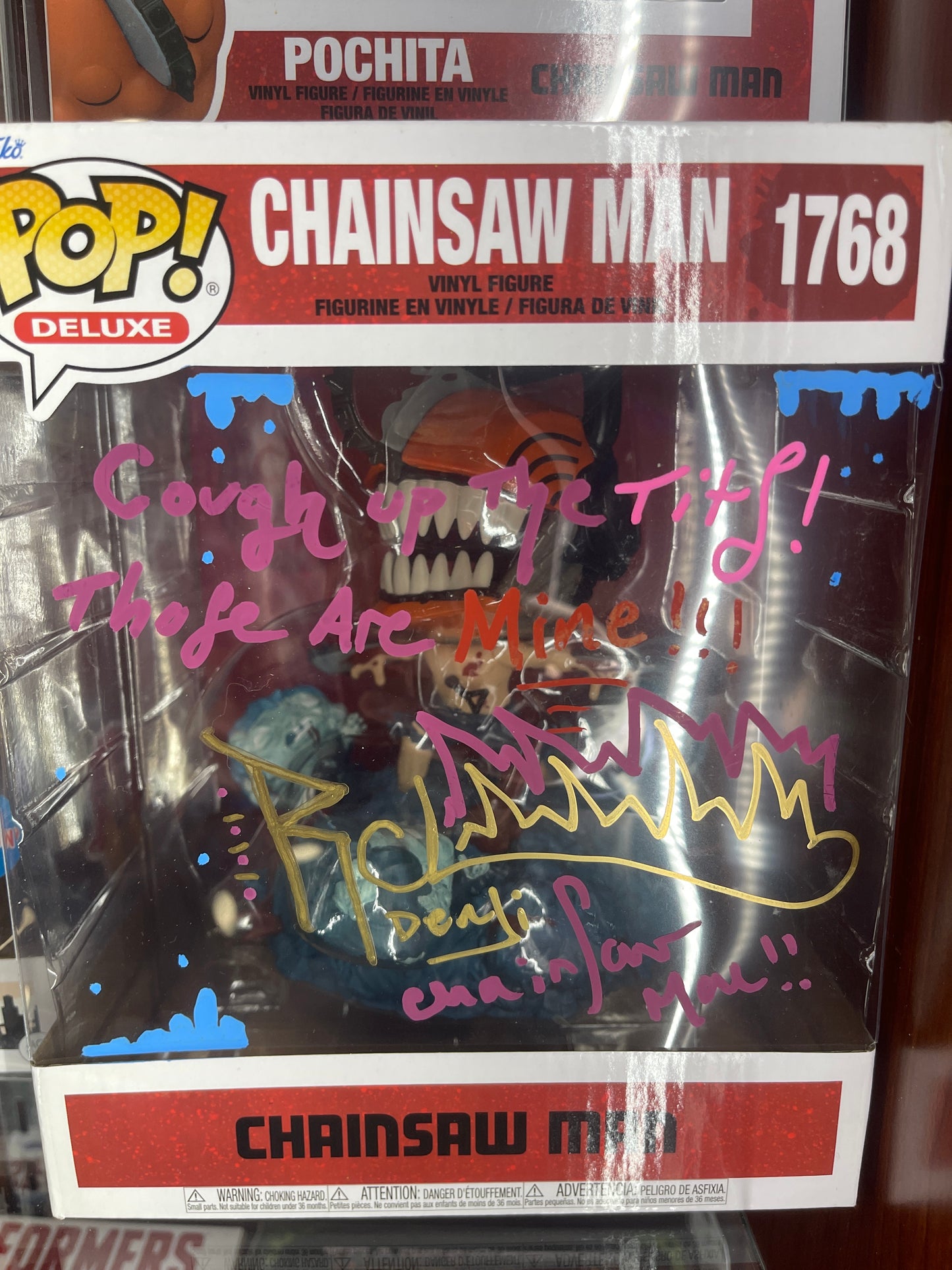 Funko Pop Chainsaw Man 1768 Signed by Ryan Colt Levi