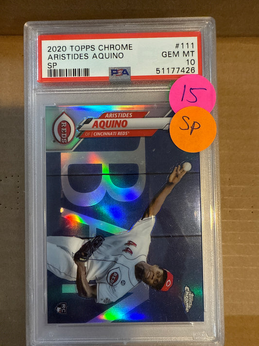 2020 Topps Chrome Aristides Aquino PSA 10