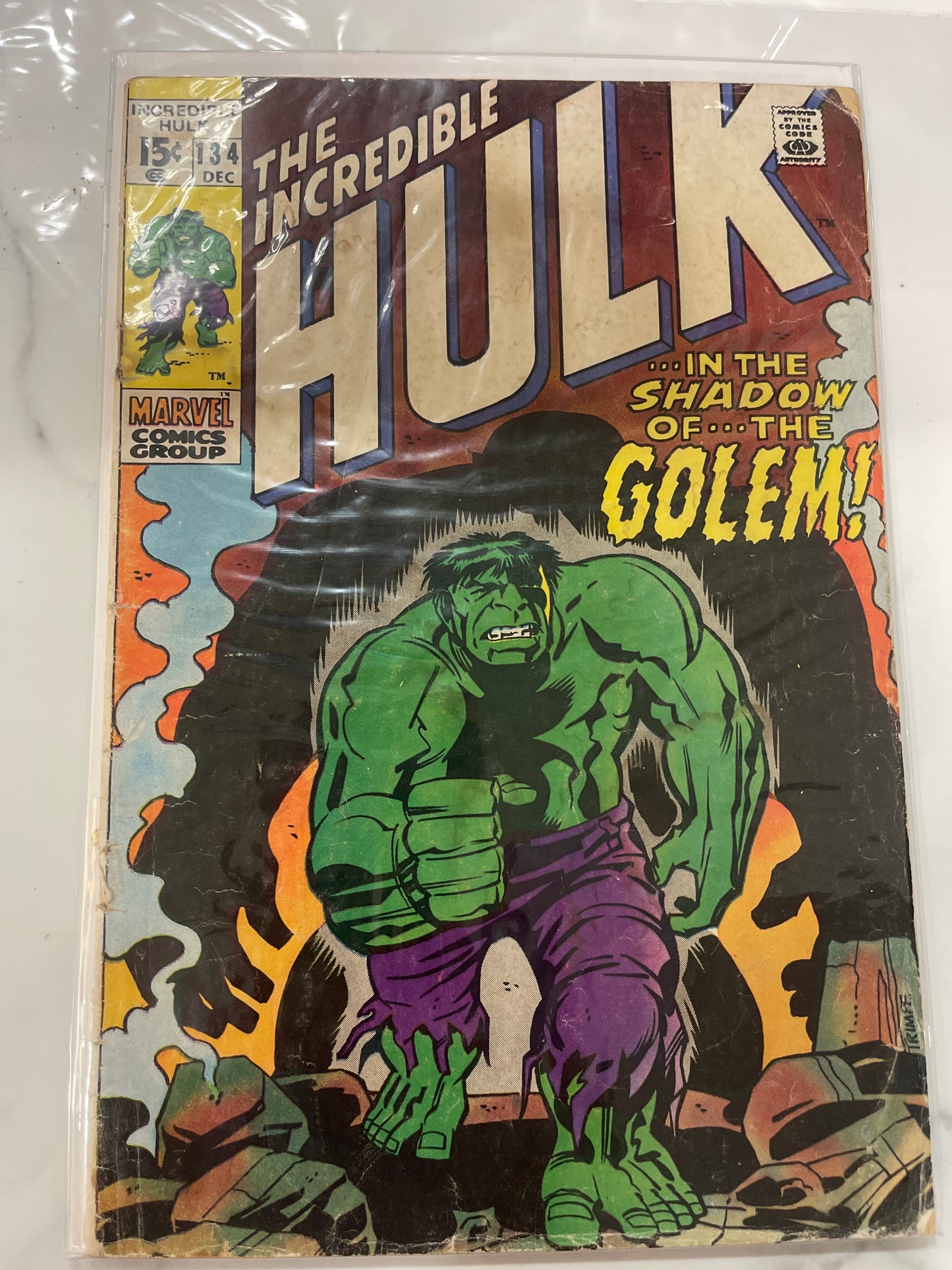 Incredible Hulk #134  vs. The Golem  FINE CONDITION