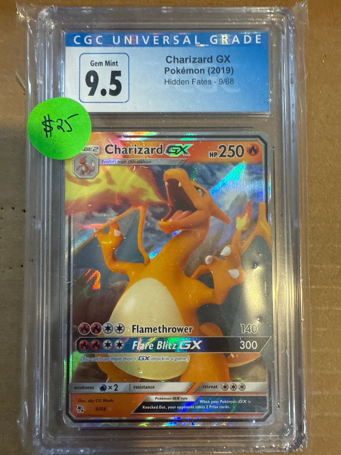 Charizard GX 2019 Hidden Fates 9/68 CGC 25