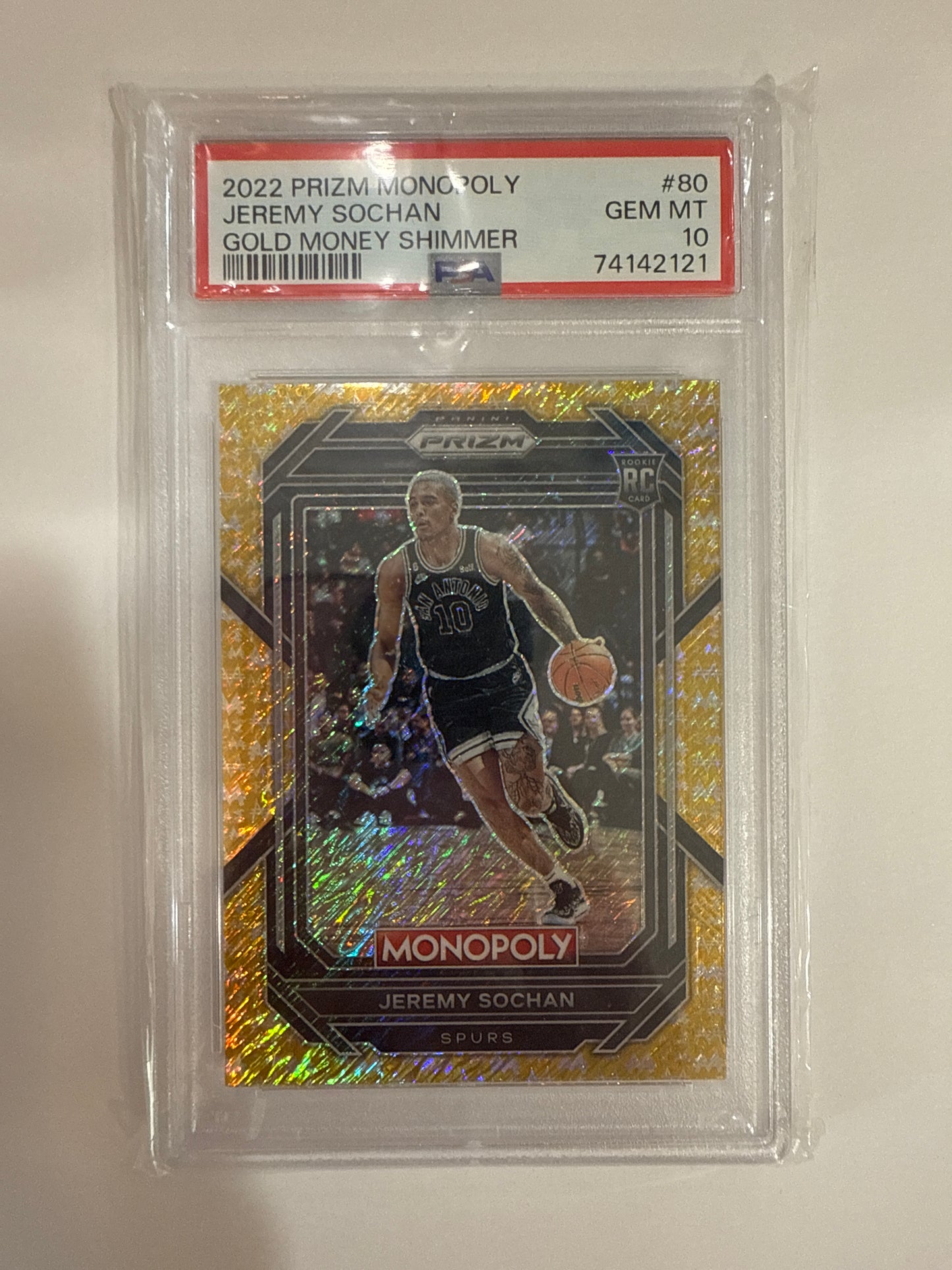 Jeremy Sochan PSA 10 Gold Monopoly
