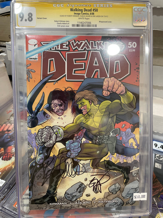 Walking Dead #50 CGC 9.8 SS Kirkman, Adlard, Larsen