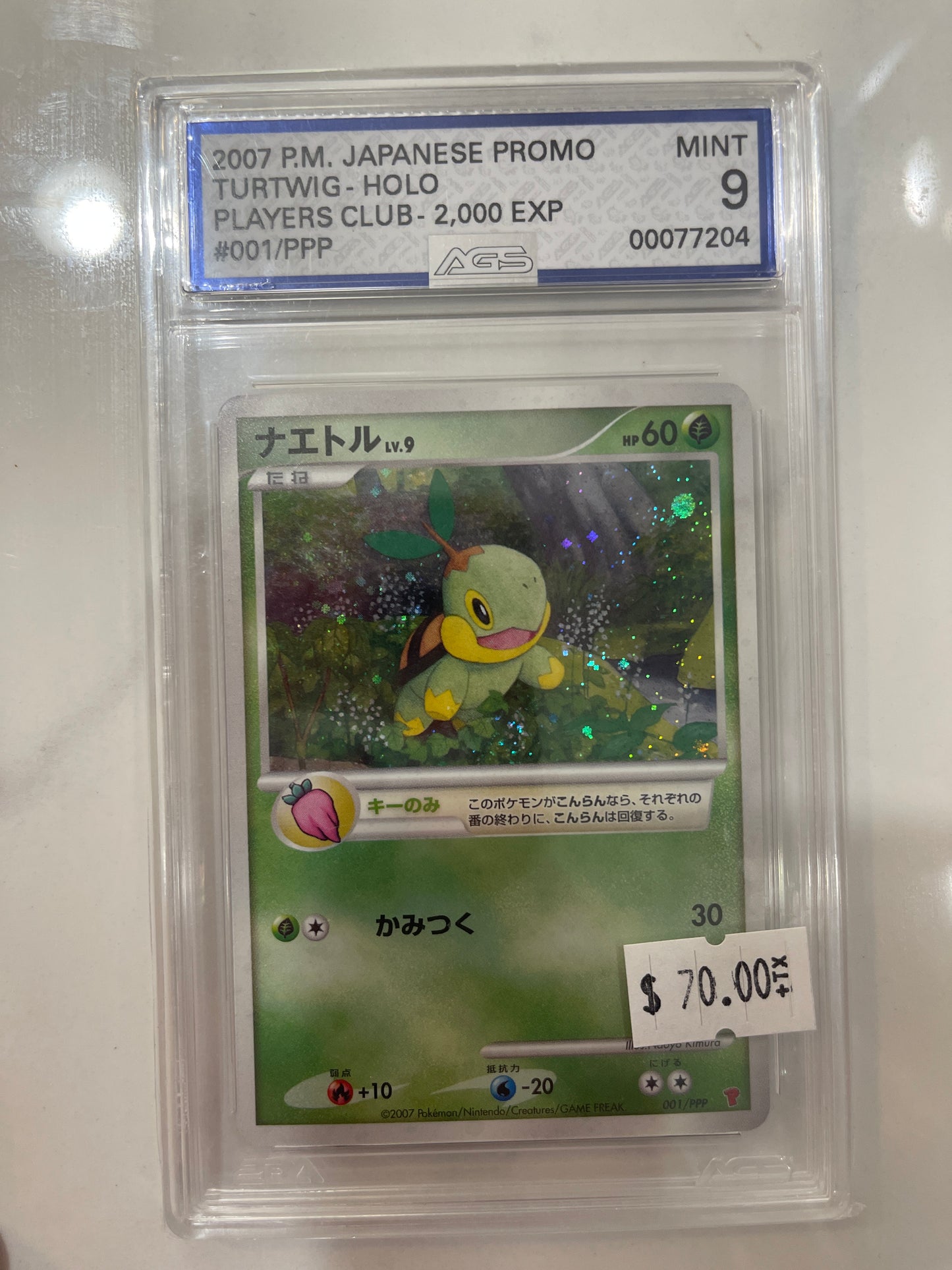 2007 Pokémon PM Turtwig Holo Japenese AGS 9 MINT