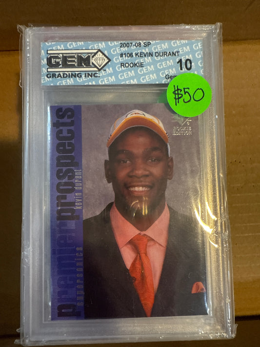 2007-08 SP #106 Kevin Durant Rookie GEM 10
