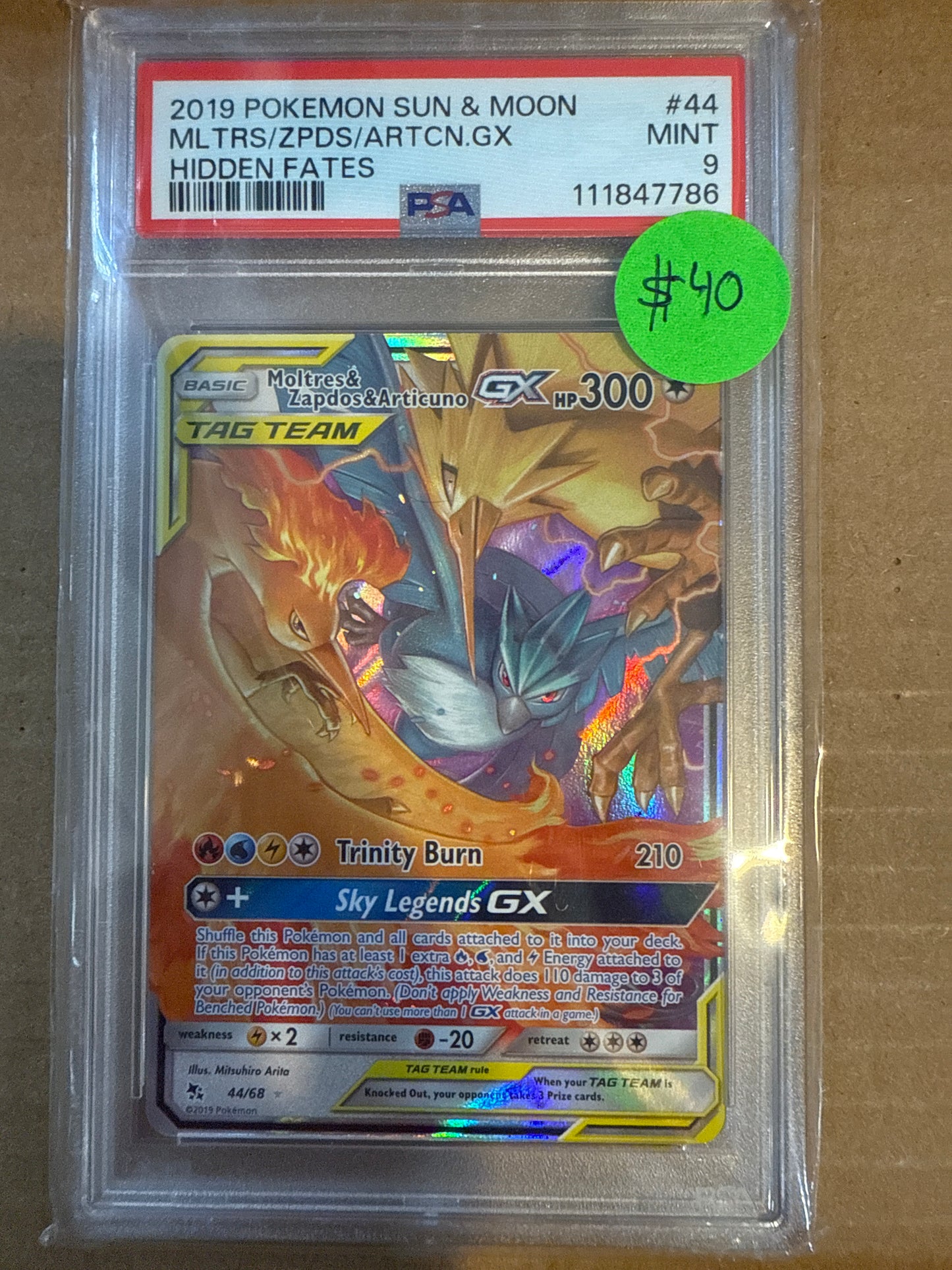 2019 POKÉMON SUN & MOON MLTRS/ZPDS/ARTCN.GX HIDDEN FATES PSA 9