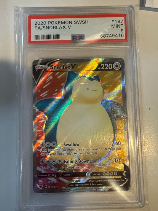 2020 Snorlax V #197 PSA 9
