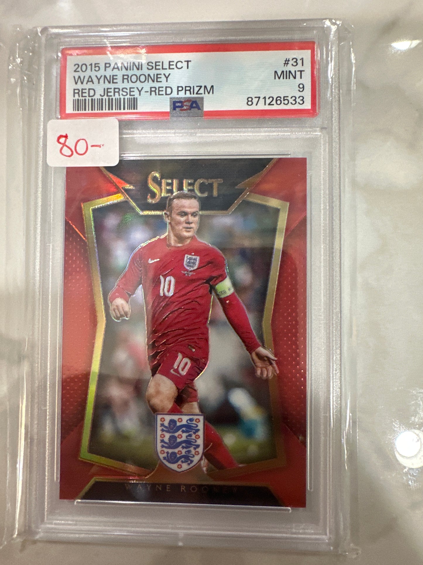 2015 Select Red Prizm Wayne Rooney PSA 9