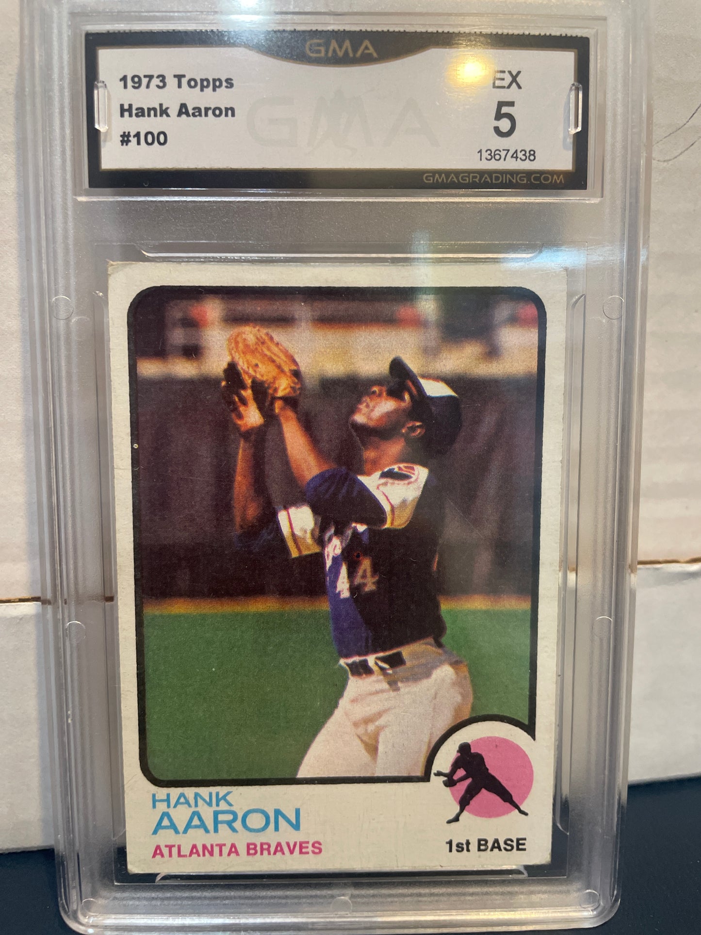 1973 Topps Hank Aaron #100 GMA 5